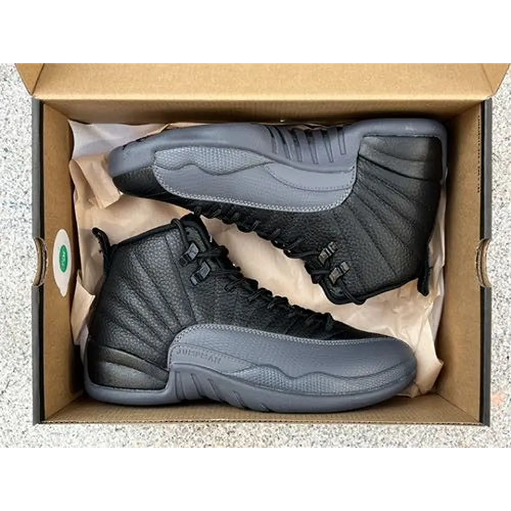 Trendy Jordan Retro 12 Black Wolf Grey Shoes For Men (SHUB635)