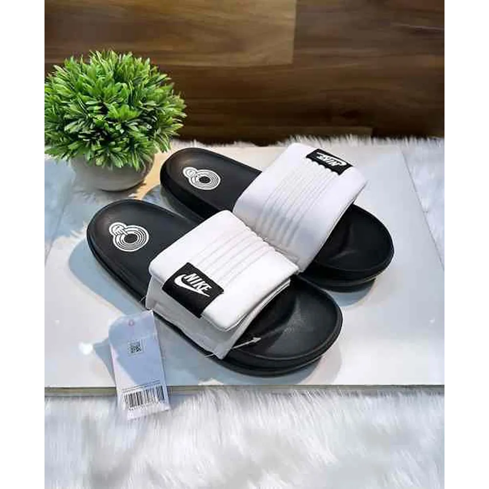 Premium Nike Offcourt Adjust Black White Slides For Men (BME83)