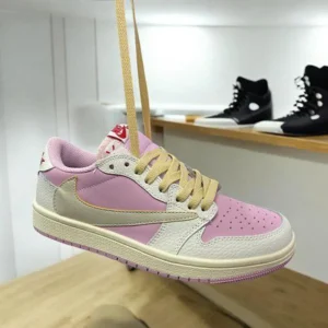 Classy Travis Scott X Air Jordan 1 Low Shy Pink Shoes For Women (BYT09)