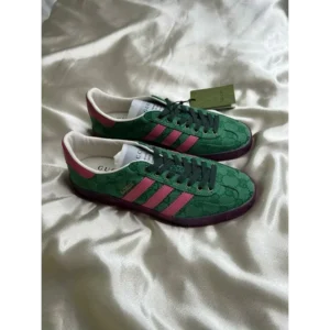 Premium Adidas X Gucci Gazellee Green Pink Shoes For Men (BSF1571) - 7a first copy shoes | Buy Online at Best Price