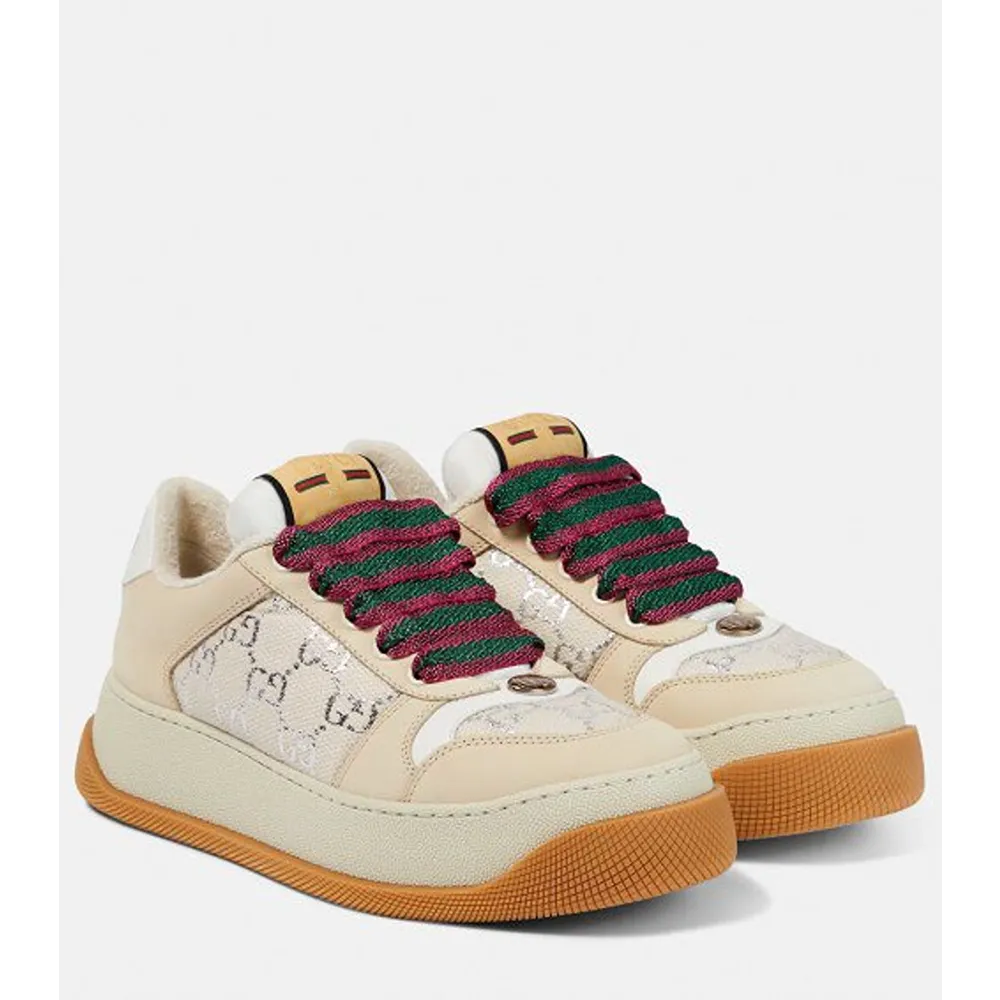 Premium Gucci Screener Gg Leather Trimmed Canvas Shoes For Men (SFS1611)