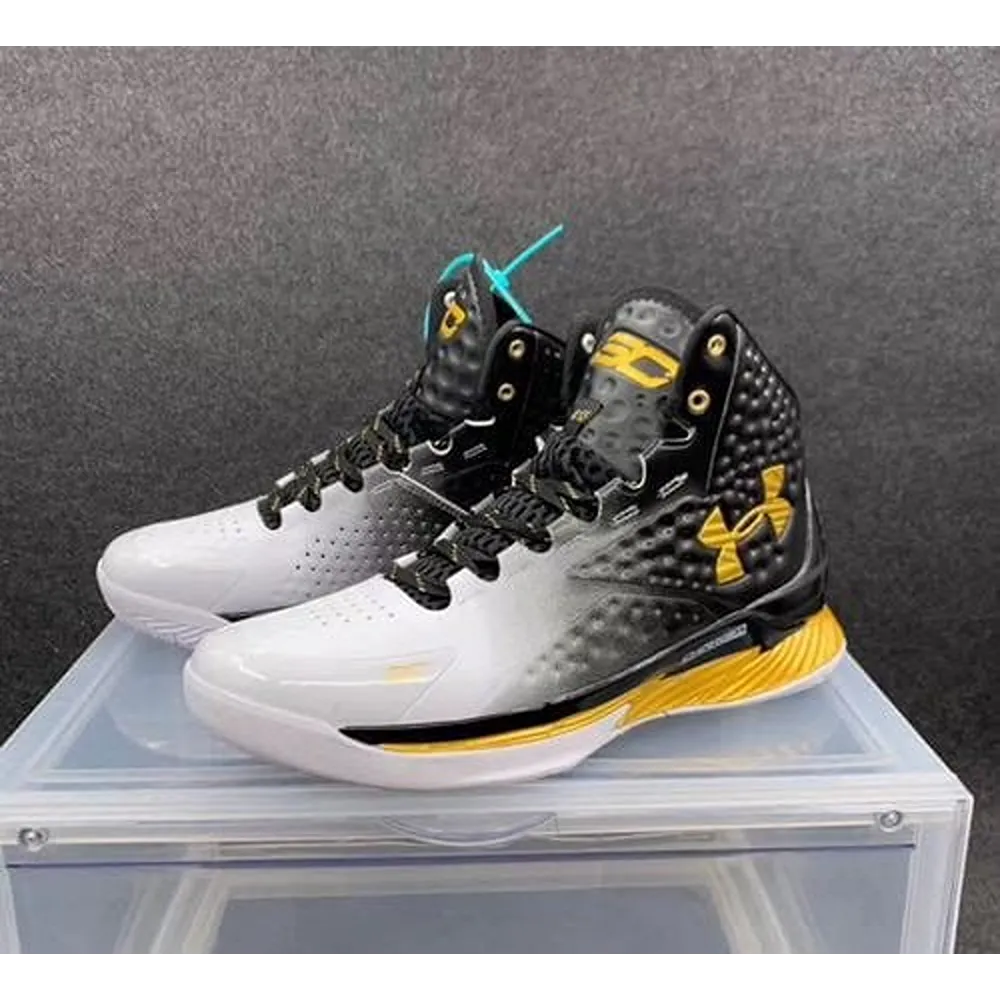 Premium Under Armour Stephen Curry 1 Black Gold Shoes For Men (BSF1606)