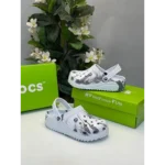Trendy Crocs Classic Clogs Marbled White Grey For Men (SOH350) - 7a first copy shoes | Buy Online at Best Price