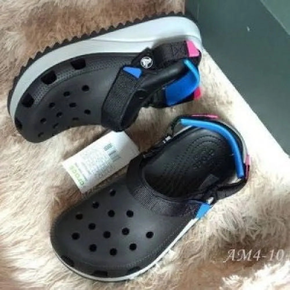 Luxurious Crocs Hiker Black Blue Clog For Men (FF501)