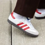 Luxurious Adidas Samba White Red Shoes For Women (SIG701) - 7a first copy shoes | Buy Online at Best Price