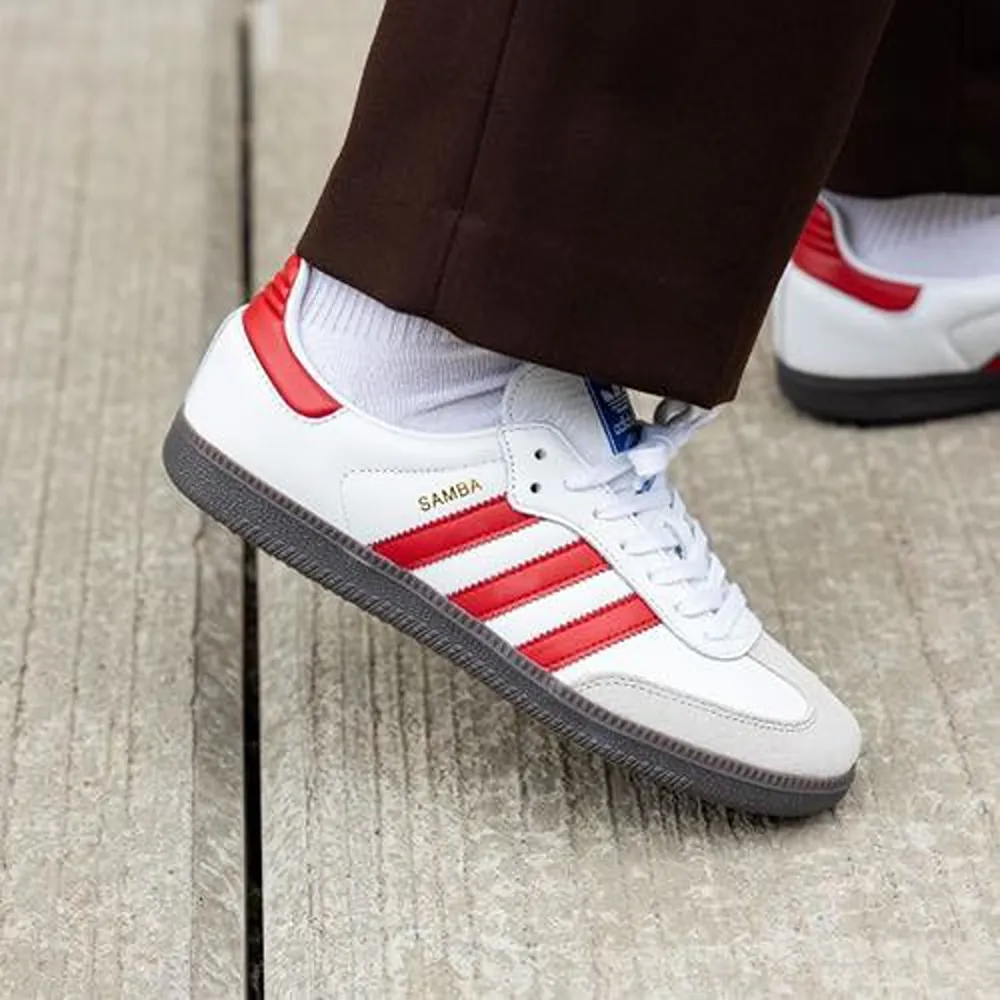 Luxurious Adidas Samba White Red Shoes For Women (SIG701)