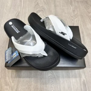 Luxurious Skechers Hyper Burst Simplex Black White Slides For Men (SIG59)