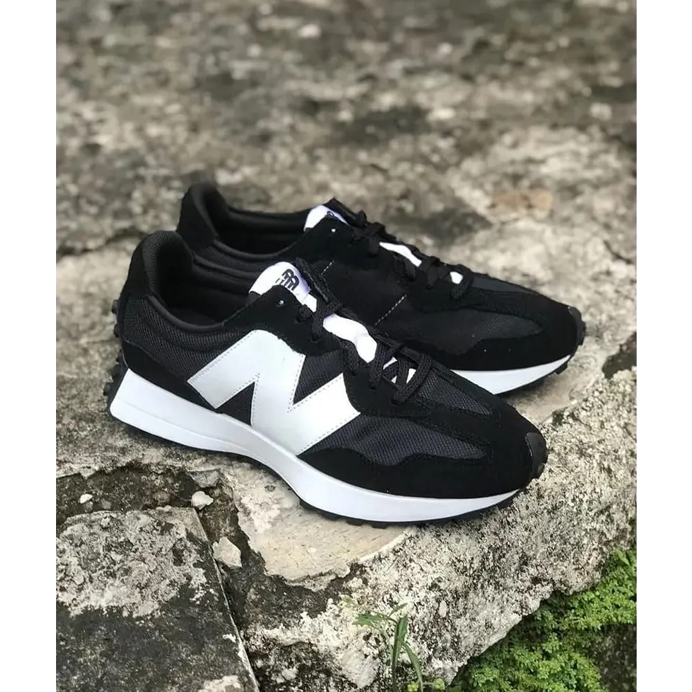 Trendy New Balance 327 Black White Shoes For Men (LAZ1521)