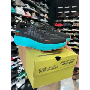 Trendy Skechers Go Run Max Road Black Blue Shoes For Men (FF559) - 7a first copy shoes | Buy Online at Best Price