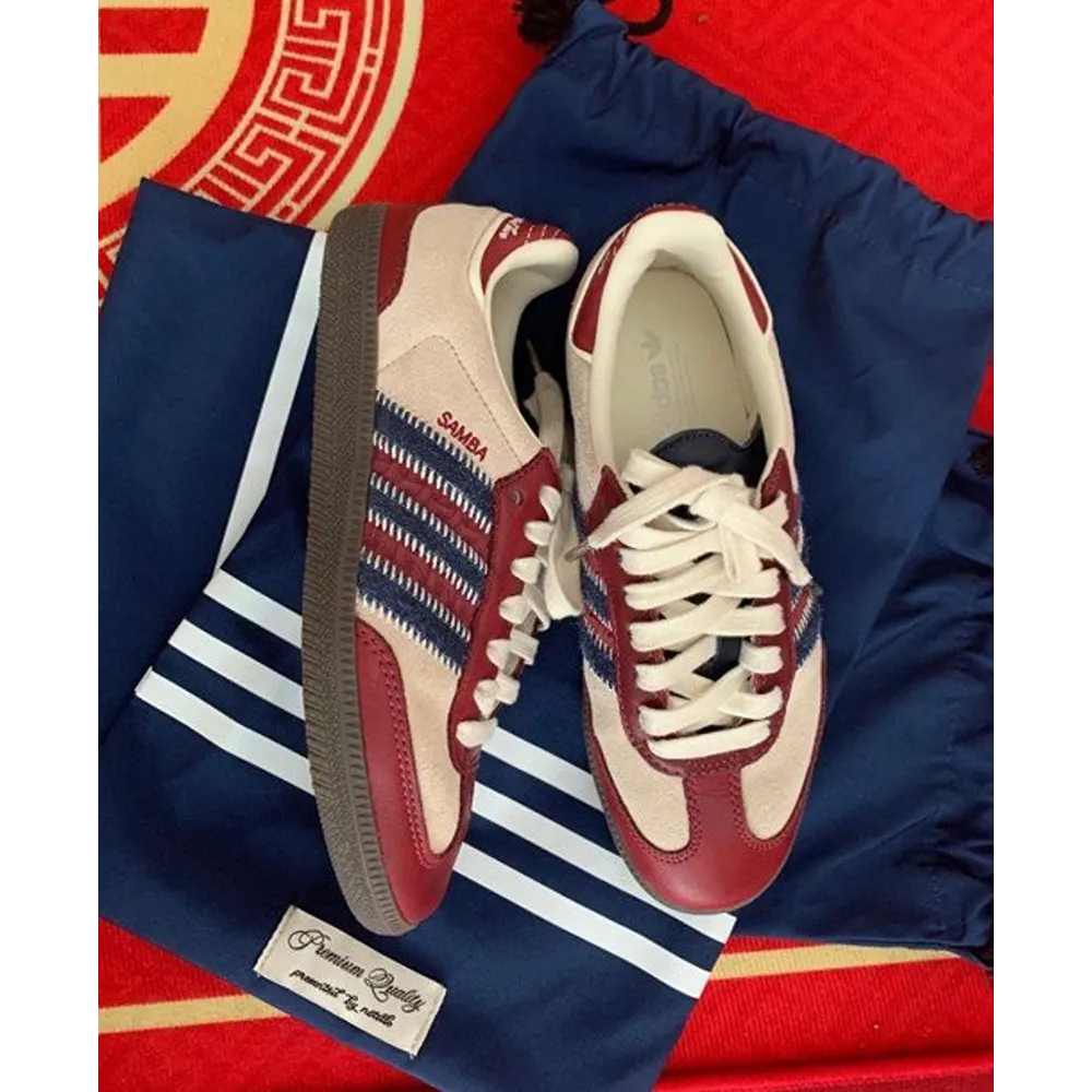 Luxurious Adidas Samba Notitle Maroon Shoes For Men (SFS1905)