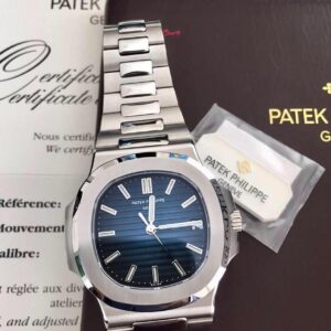 Patek Philippe Nautilus Mad Watch Qurtz Movement Blue Dial Silver COlor Strap Dated Watch For Men’s-Best Men’s Collection PK-5711R-001-BLUE