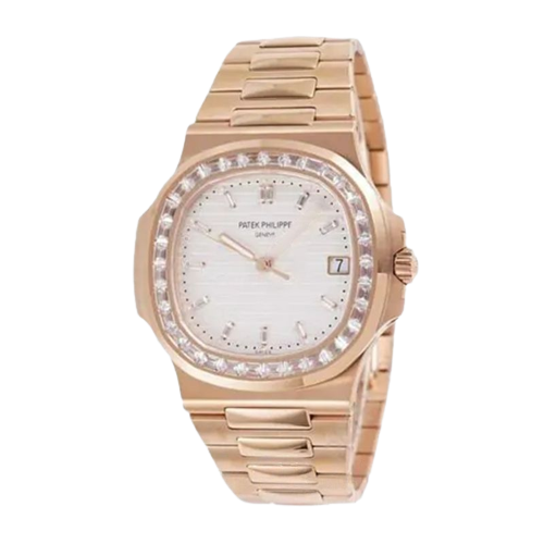 Patek Philippe Nautilus Mad Watch Qurtz Movement Rose Gold White Dial Dated Watch For Men’s-Best Men’s Collection PK-6543