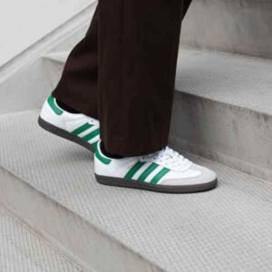 Premium Adidas Samba White Green Shoes For Men (SP453)