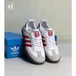 Premium Adidas Samba White Red Sneaker For Men (RMF16) - 7a first copy shoes | Buy Online at Best Price