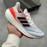 Premium Adidas Ultraboost White Orange Shoes For Men (BME154) - 7a first copy shoes | Buy Online at Best Price