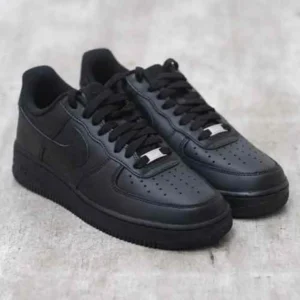 Premium Air Force 1 Black With Dustbag Pure Leather Shoes For Men (SHI514)