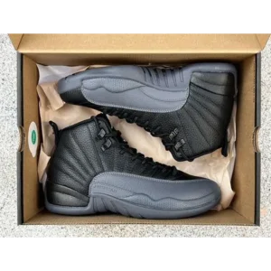 Premium Air Jordan Retro 12 Black Wolf Grey Shoes For Men (FST1110)