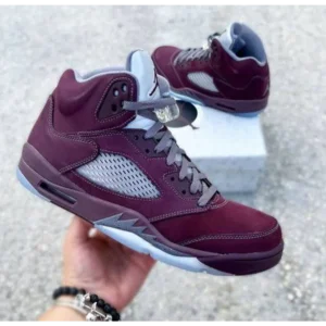 Premium Air Jordan Retro 5 Burgundy Shoes For Men (FST1173)