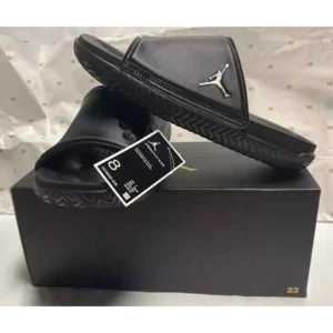 Premium Air Jordan Super Play Black Gold Slide For Men (SP496)