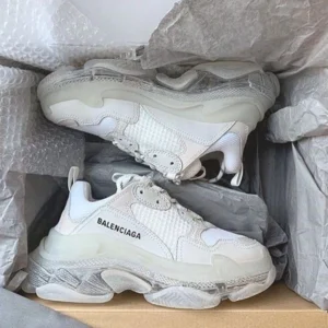 Premium Balenciaga Triple S Clear Sole White Shoes For Men (SFS1333) - 7a first copy shoes | Buy Online at Best Price