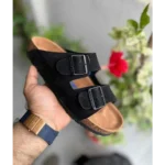 Premium Birkenstock Birko Flor Black Suede For Men (SNC534)