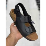 Premium Birkenstock Black Leather Suede For Men (SNC547) - 7a first copy shoes | Buy Online at Best Price