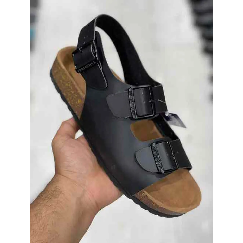 Premium Birkenstock Black Leather Suede For Men (SNC547)