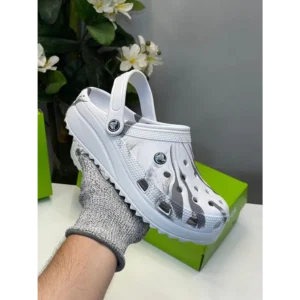 Premium Crocs Classic Clogs White Grey For Men (FST1127)