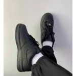 Premium Nike Air Force 1 Black With Dust Bag Pure Leather Shoes For Men (BME82) - Buy Online | Brandfasion