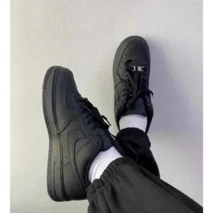 Premium Nike Air Force 1 Black With Dust Bag Pure Leather Shoes For Men (BME82)