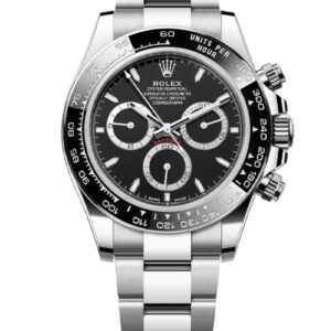 Rolex Cosmograph Daytona Black Dial Silver Strap PVD Watch For Men RLX-126611-LN