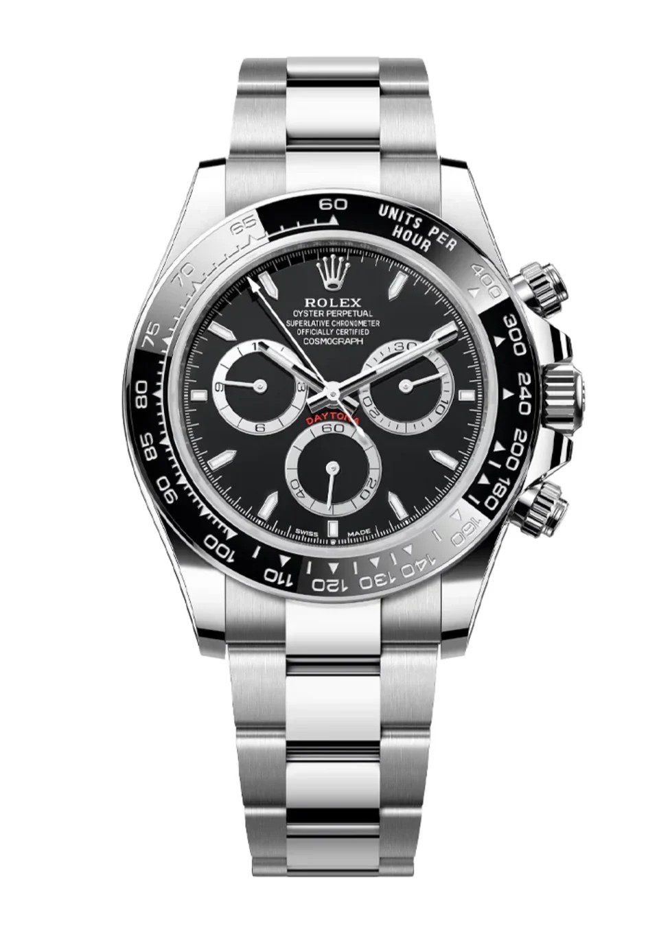 Rolex Cosmograph Daytona Black Dial Silver Strap PVD Watch For Men RLX-126611-LN