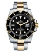 ROLEX Submariner Quartz Silver Gold Dial Metal Mens Watch for Man Dual Tone 116613LN Gift - Buy Online | Brandfasion