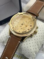 Stylish Diesel Chronograph Dated Watch With Brown Color Stainless Steel With Gold Dial With Gold Case Watch Dz-7617 Full black Dial Watch For Men - Buy Online | Brandfasion