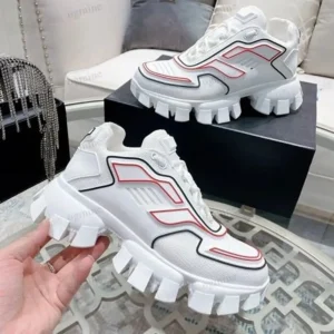 Stylish Prada Cloudbust Thunder White Red Shoes For Men (LL636) - 7a first copy shoes | Buy Online at Best Price