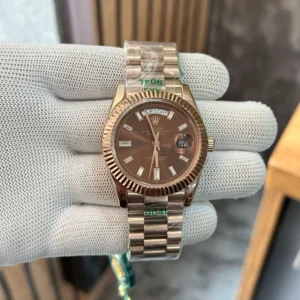 Stylish Rolex Watch Chocolate Brown Baguette For Men (BOT1868)