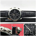 Stylish Tissot Chronograph Black Leather Men’s Watch Silver Black - Accessories | Buy Online at Best Price