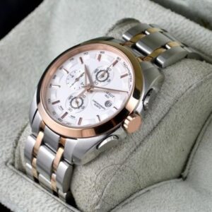 Stylish Tissot Chronograph Dual Tone Men’s Watch for Man Silver Rose Gold – Gift TS-860SG