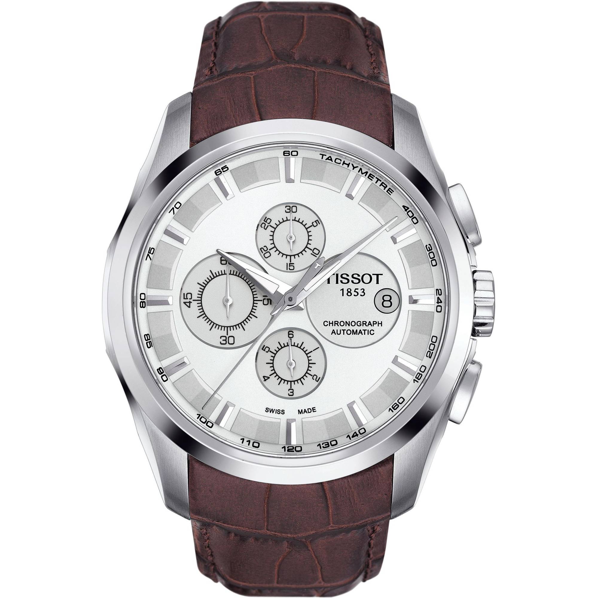 Stylish Tissot TS-3823 Chronograph Brown Leather Men’s Watch for Man White Date Display Best Gift for Man