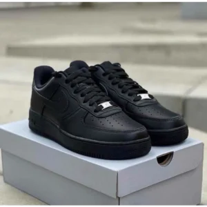 Trendy Nike Air Force 1 Short Black Leather Shoes For Men (SW5641) - 7a first copy shoes | Buy Online at Best Price