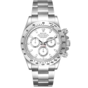 Trendy ROLEX Chronograph Automatic Silver Strap Men’s Watch For Man RLX-SILV-003 White Dial Gift Watch
