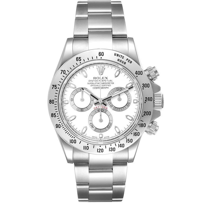 Trendy ROLEX Chronograph Automatic Silver Strap Men’s Watch For Man RLX-SILV-003 White Dial Gift Watch