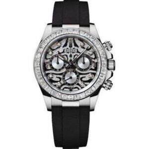 Trendy Rolex Chronograph Daytona Eye Of The Tiger Chronograph Quartz Silver Dial Chronometer Diamond Men’s Watch TIGER-116589