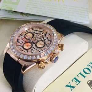 Trendy Rolex Cosmograph Daytona Chronograph Quartz Chronometer Diamond Men’s Watch In Rose Gold Color Case And Designer Dial- EYE OF THE TIGER TIGER-R-1166 - Buy Online | Brandfasion