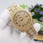 Trendy Rolex Diamond Set – Aude Mars Piguet Royal Stainless Steel Watch With Arabic Gold Dial Watch For Men’s And Women’s -Best For Stylist Look- Rlx-Arabic-Gold - Buy Online | Brandfasion