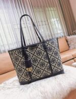 Tory Burch T Monogram Blue Jacquard Tote - Accessories | Buy Online at Best Price