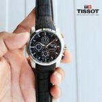 Tissot Chronograph Black Leather Men’s Watch for Man Silver Black – Gift TS-654L-SB - Accessories | Buy Online at Best Price